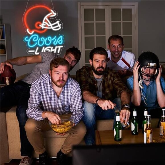 Coors LIGHT Beer Football LED Neon Sign Wall Decor Man Cave Restaurant Bar NEW - Picture 5 of 7
